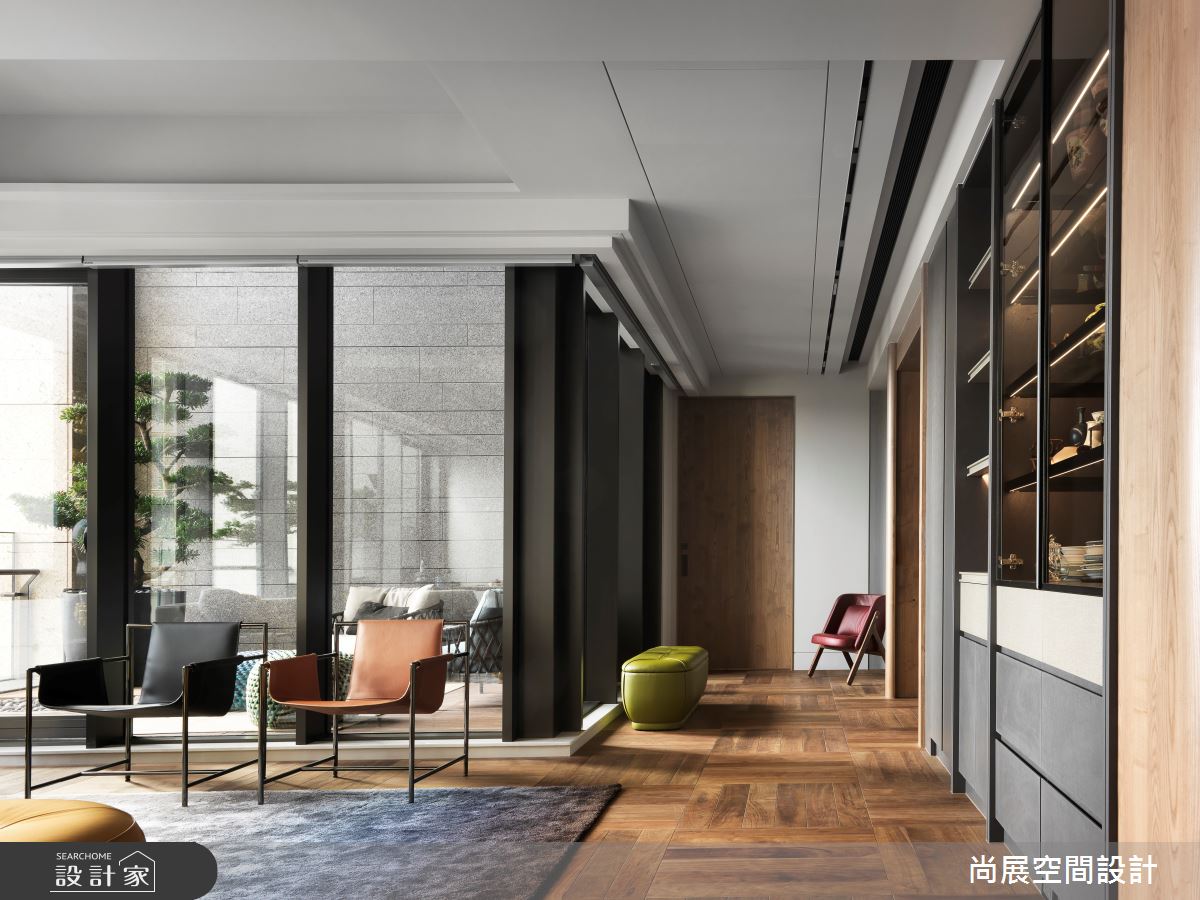 135坪新成屋(5年以下)＿美式風客廳陽台案例圖片＿尚展空間設計＿尚展_101之2