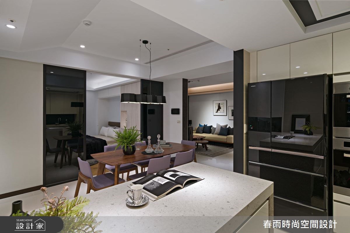 38坪新成屋(5年以下)＿現代風客廳餐廳吧檯臥室案例圖片＿春雨設計＿春雨_03 台泰雙璽之21