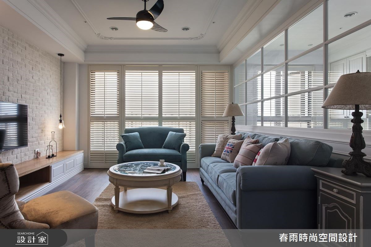 50坪新成屋(5年以下)＿美式風客廳案例圖片＿春雨設計＿春雨_06 高雄帝景苑之4