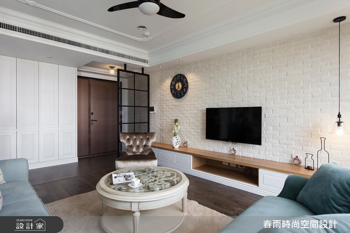 50坪新成屋(5年以下)＿美式風客廳案例圖片＿春雨設計＿春雨_06 高雄帝景苑之5