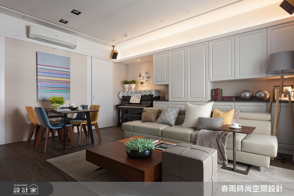32坪新成屋(5年以下)＿混搭風客廳案例圖片＿春雨設計＿春雨_09 新店玉上園1之11