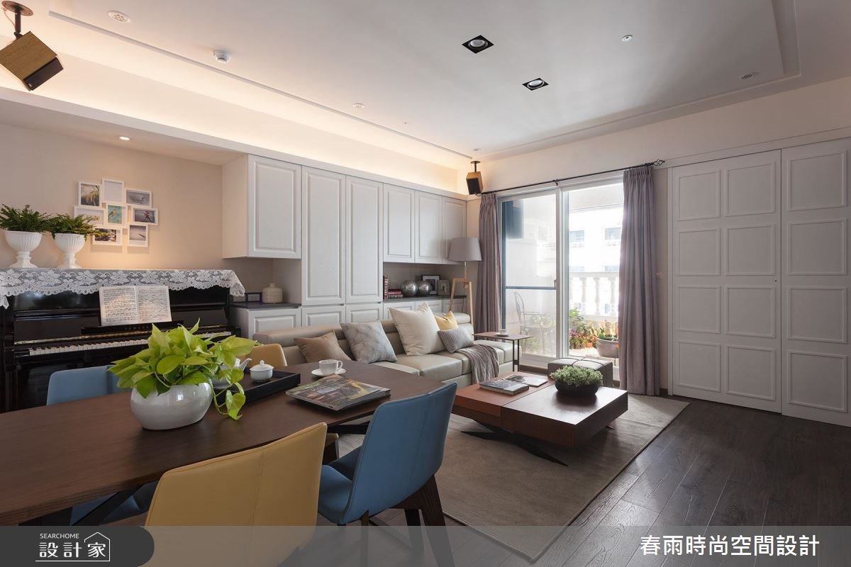 32坪新成屋(5年以下)＿混搭風客廳案例圖片＿春雨設計＿春雨_09 新店玉上園1之12