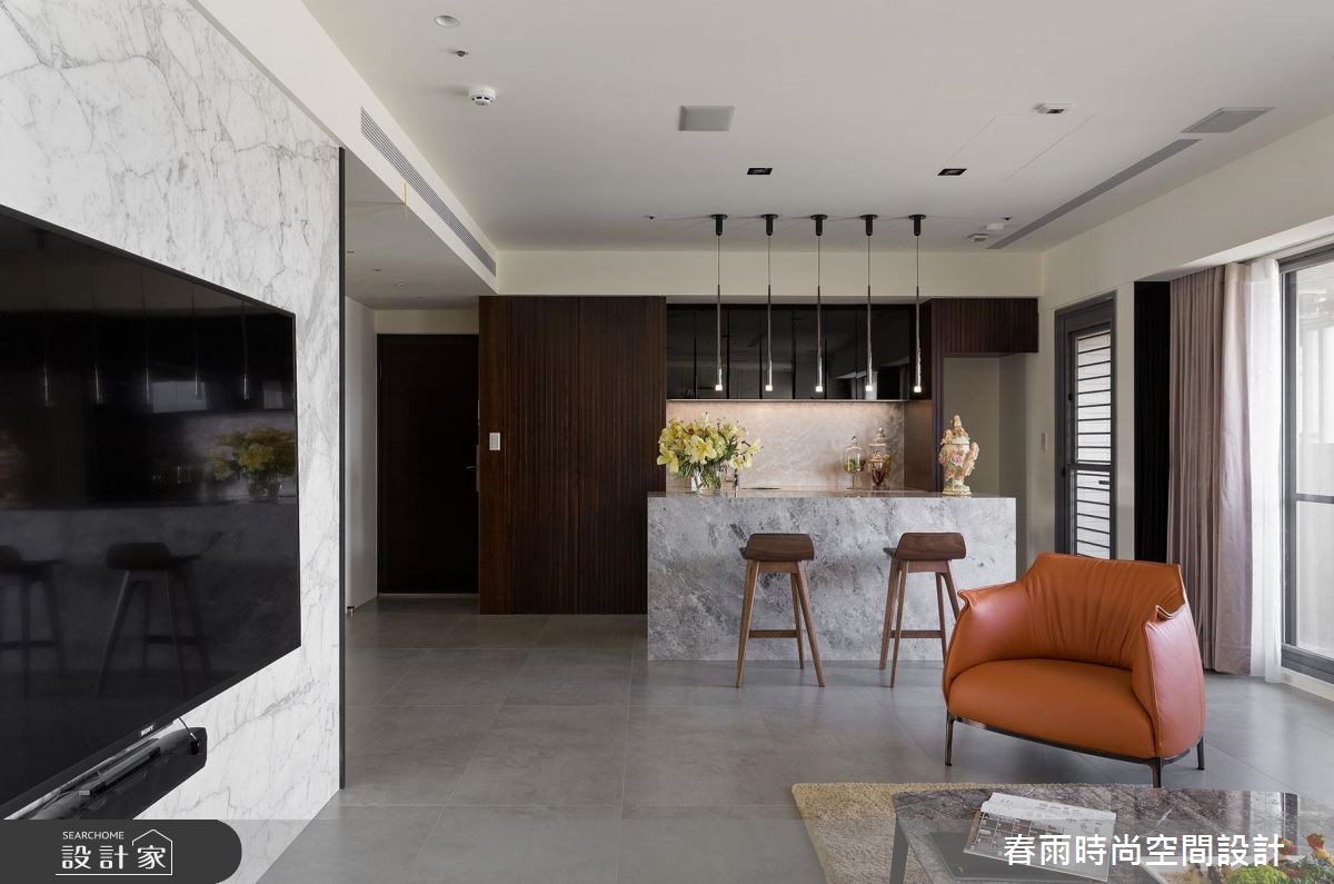 60坪新成屋(5年以下)＿休閒風吧檯案例圖片＿春雨設計＿春雨_10 板橋湛然新天地之2