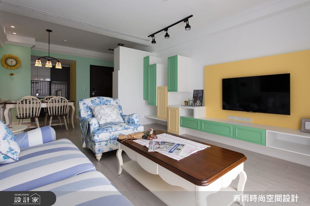 25坪新成屋(5年以下)＿鄉村風客廳案例圖片＿春雨設計＿春雨_12 高雄麗馳之12