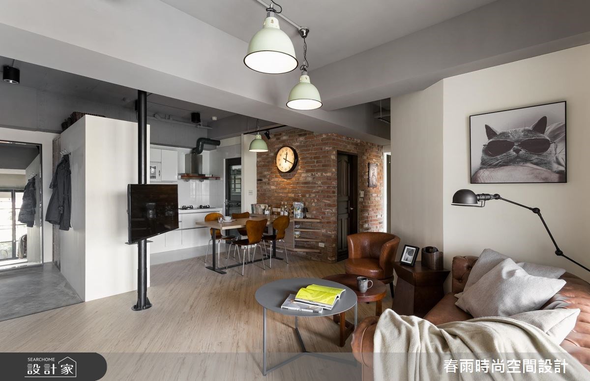 25坪新成屋(5年以下)＿工業風客廳案例圖片＿春雨設計＿春雨_14 中和簡公館之16