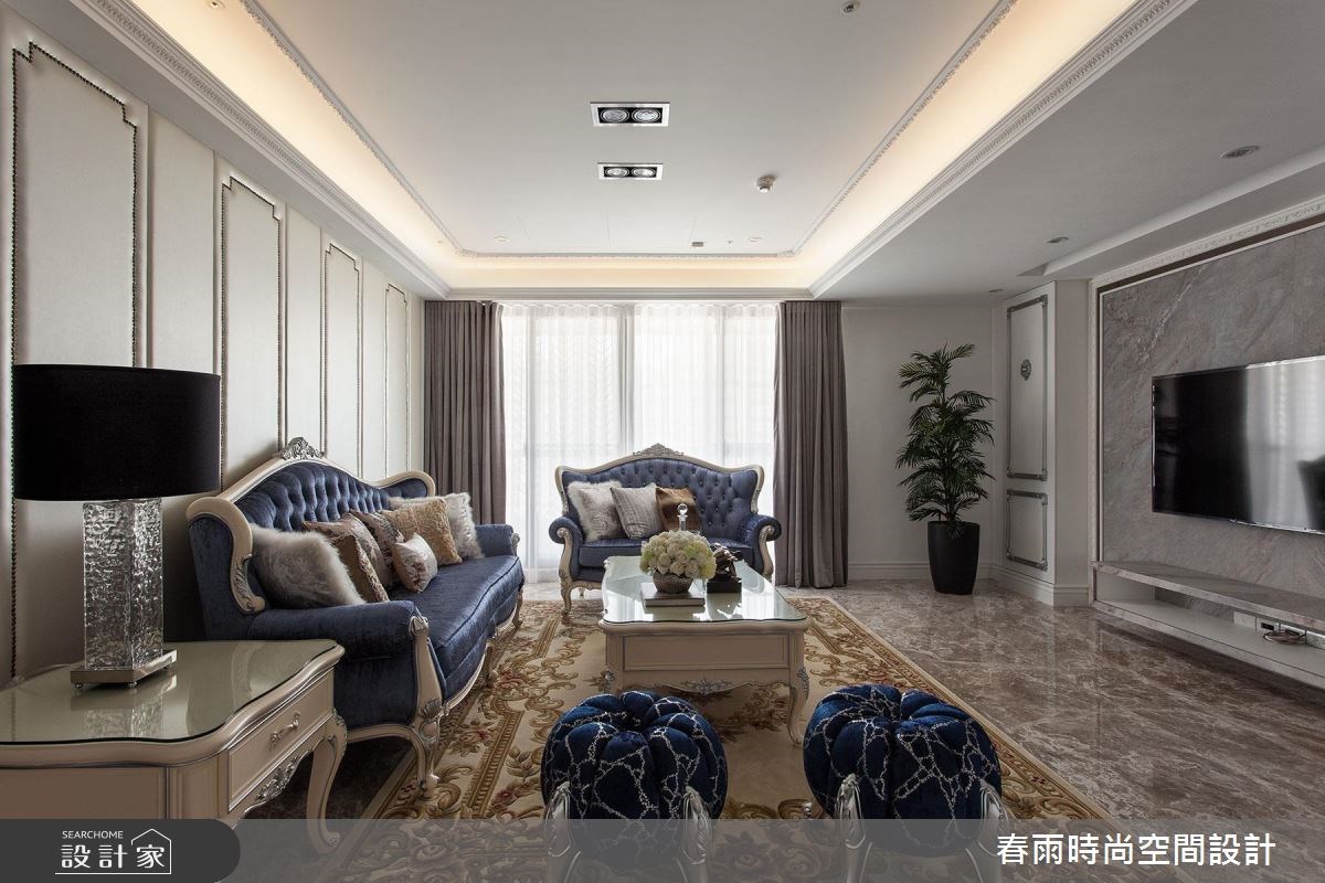 50坪新成屋(5年以下)＿新古典客廳案例圖片＿春雨設計＿春雨_26 國王一號院之7