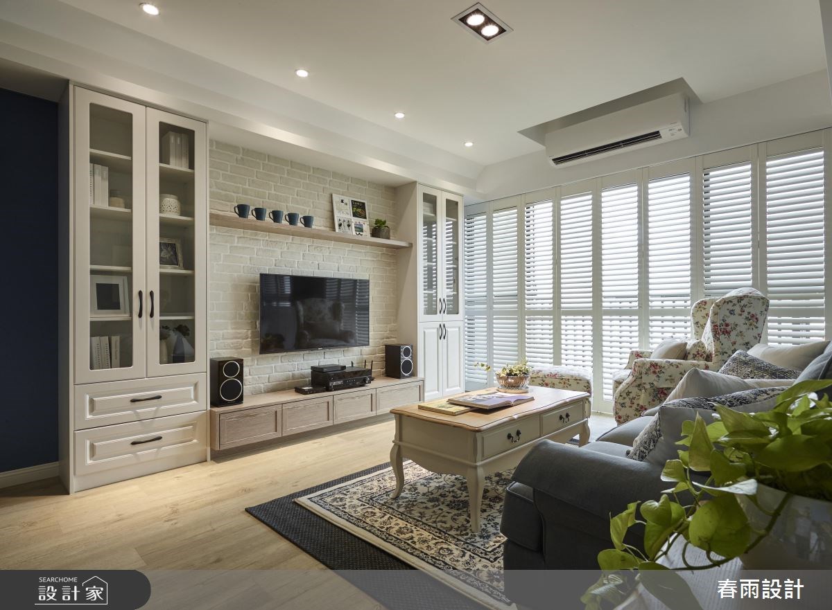 37坪新成屋(5年以下)＿鄉村風客廳案例圖片＿春雨設計＿春雨_37 台南仁發大都會之6