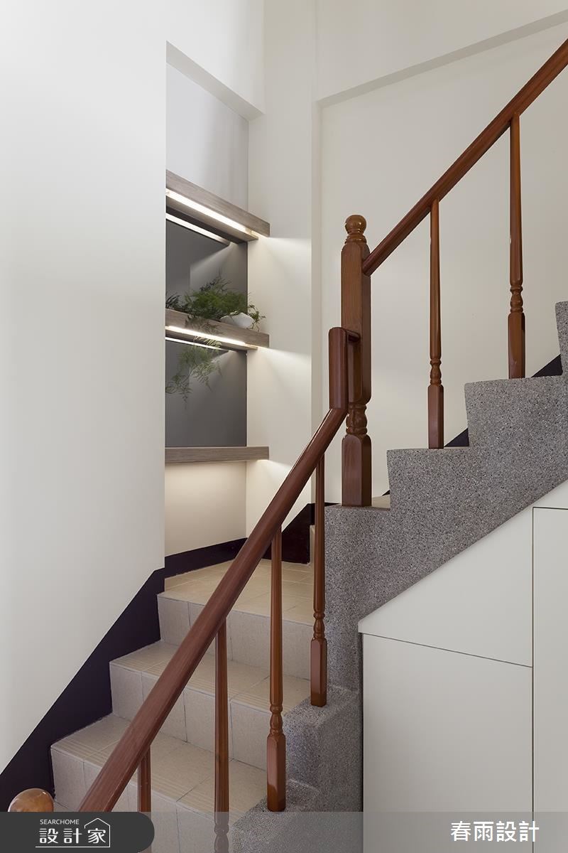 37坪新成屋(5年以下)＿休閒風樓梯案例圖片＿春雨設計＿春雨_54 基隆河與墅之16
