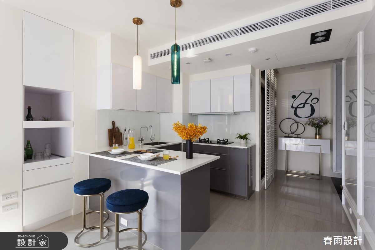 22坪新成屋(5年以下)＿混搭風廚房吧檯案例圖片＿春雨設計＿春雨_66 南京東路之16