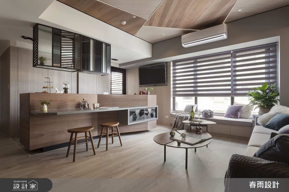 30坪新成屋(5年以下)＿休閒風客廳廚房吧檯臥榻中島案例圖片＿春雨設計＿春雨_70 中山文華之10