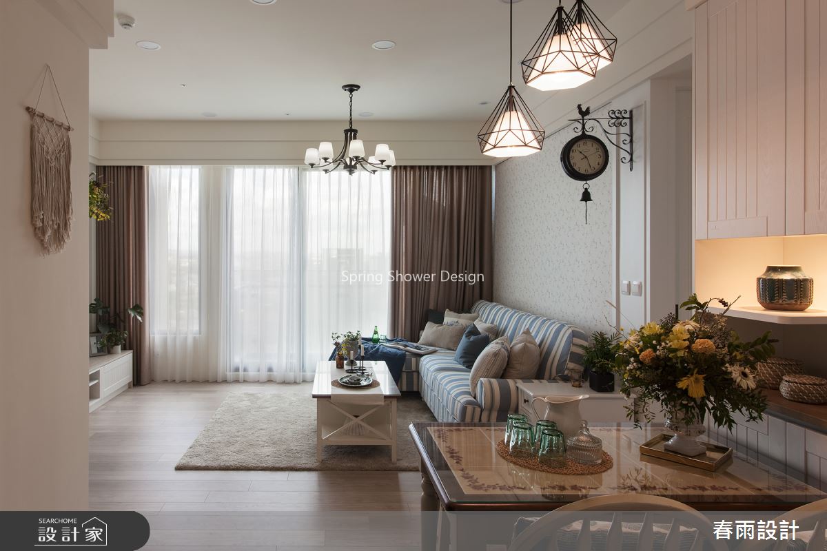 21坪新成屋(5年以下)＿鄉村風客廳案例圖片＿春雨設計＿春雨_80 中壢禾林Rich One之11