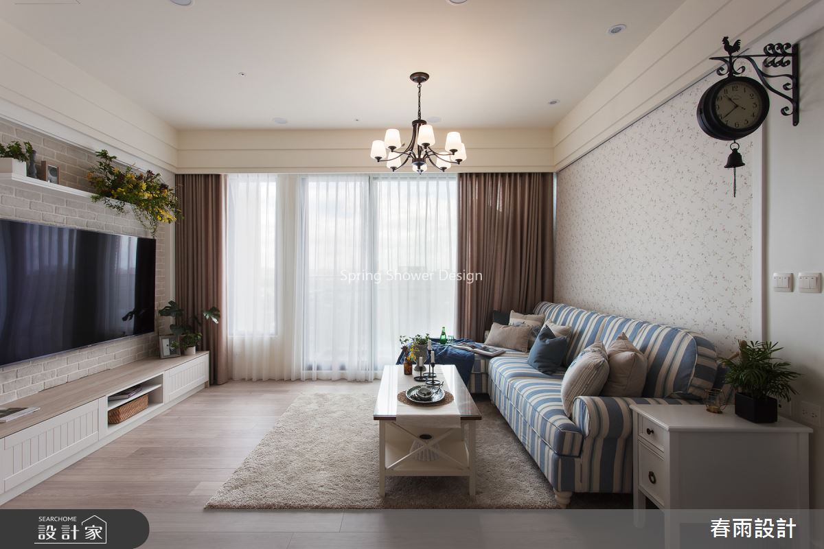 21坪新成屋(5年以下)＿鄉村風客廳案例圖片＿春雨設計＿春雨_80 中壢禾林Rich One之3