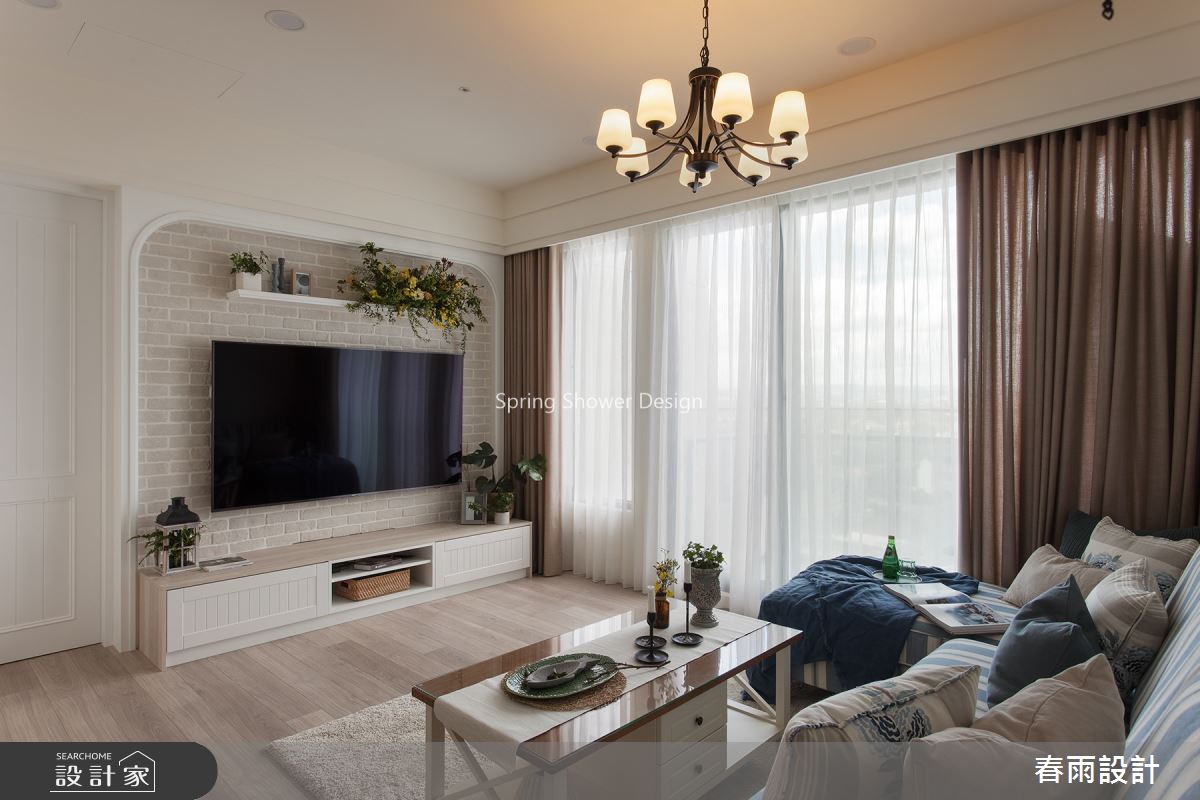 21坪新成屋(5年以下)＿鄉村風客廳案例圖片＿春雨設計＿春雨_80 中壢禾林Rich One之4
