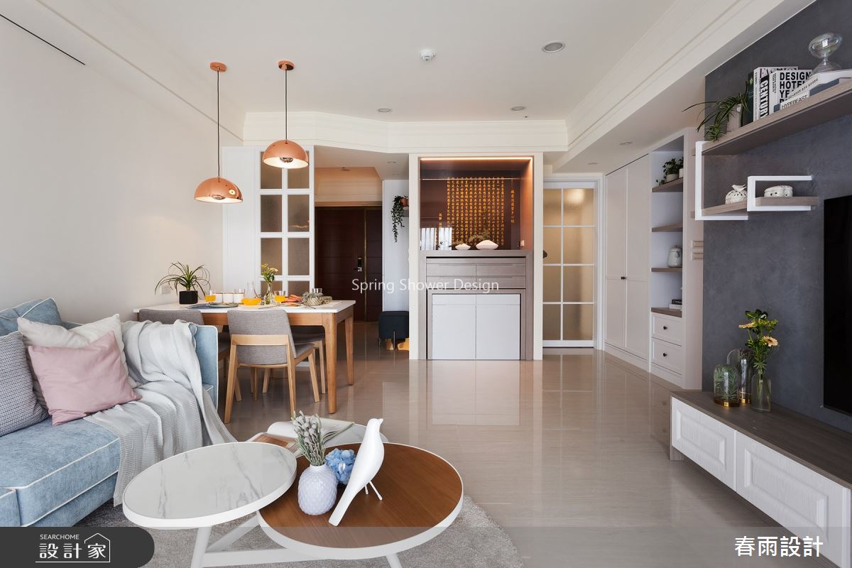 35坪新成屋(5年以下)＿現代風客廳餐廳佛堂案例圖片＿春雨設計＿春雨_85 新莊富貴中華之11