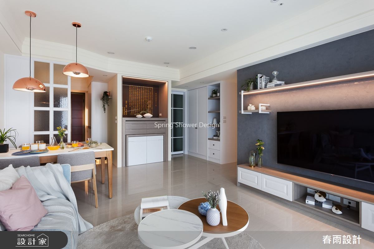 35坪新成屋(5年以下)＿現代風客廳餐廳佛堂案例圖片＿春雨設計＿春雨_85 新莊富貴中華之12