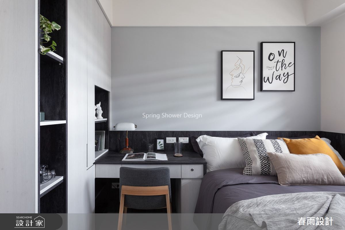 35坪新成屋(5年以下)＿現代風臥室案例圖片＿春雨設計＿春雨_85 新莊富貴中華之32