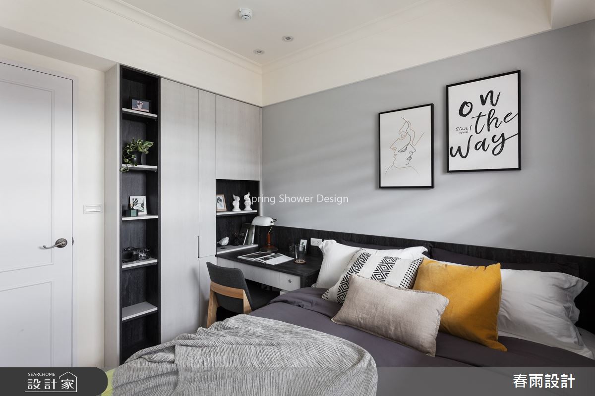 35坪新成屋(5年以下)＿現代風臥室案例圖片＿春雨設計＿春雨_85 新莊富貴中華之33
