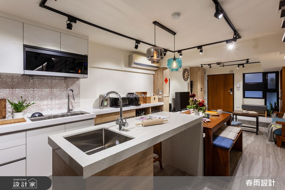 36坪老屋(16~30年)＿工業風吧檯中島案例圖片＿春雨設計＿春雨_101 三重五華街之9