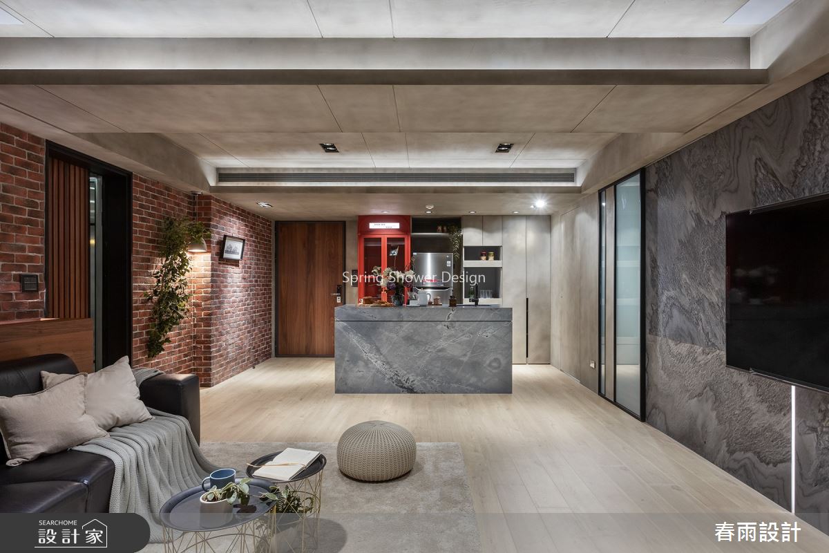32坪老屋(16~30年)＿工業風客廳中島案例圖片＿春雨設計＿春雨_107 羅斯福路之3