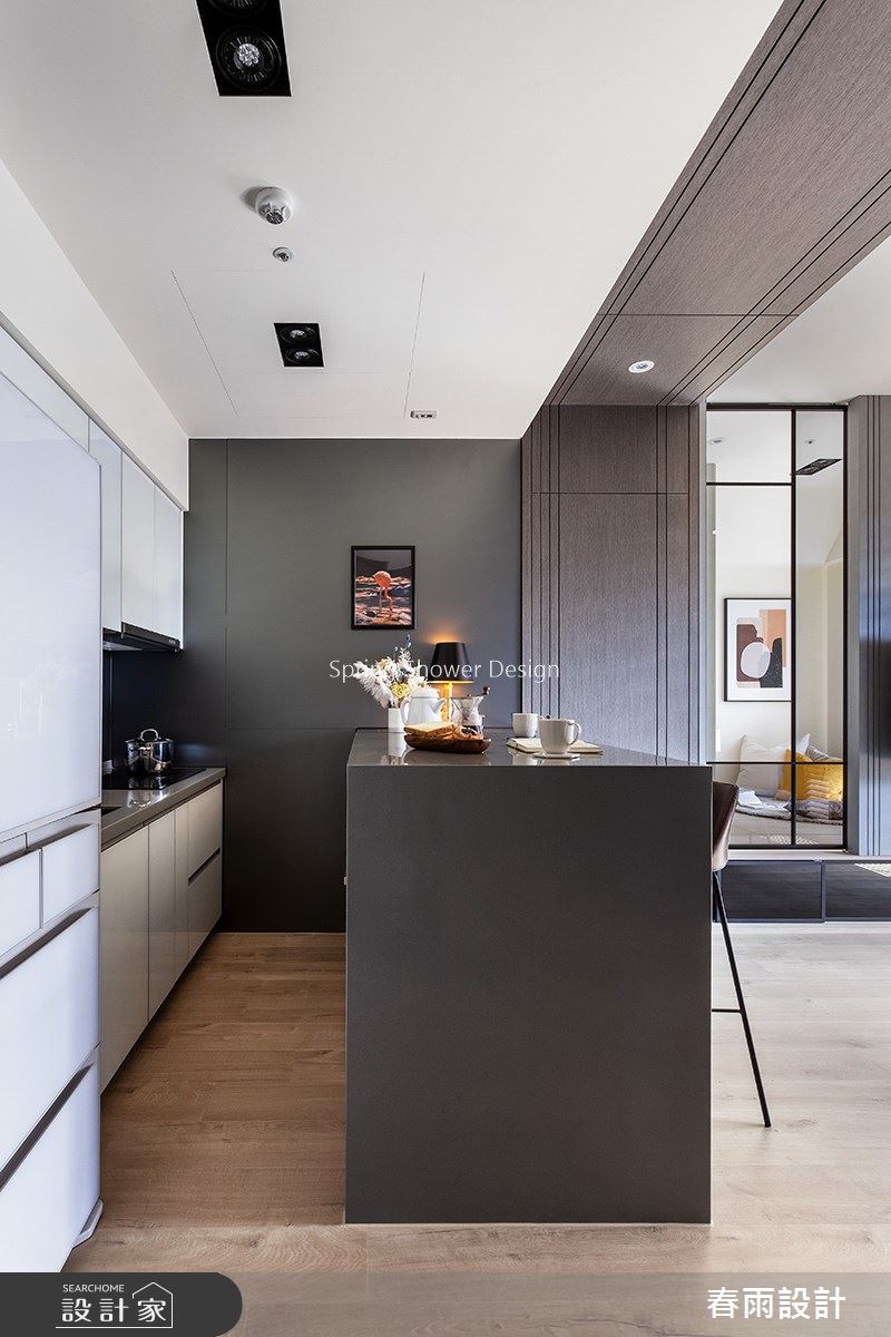 14坪新成屋(5年以下)＿飯店風廚房吧檯中島案例圖片＿春雨設計＿春雨_111 仁愛柏麗之7