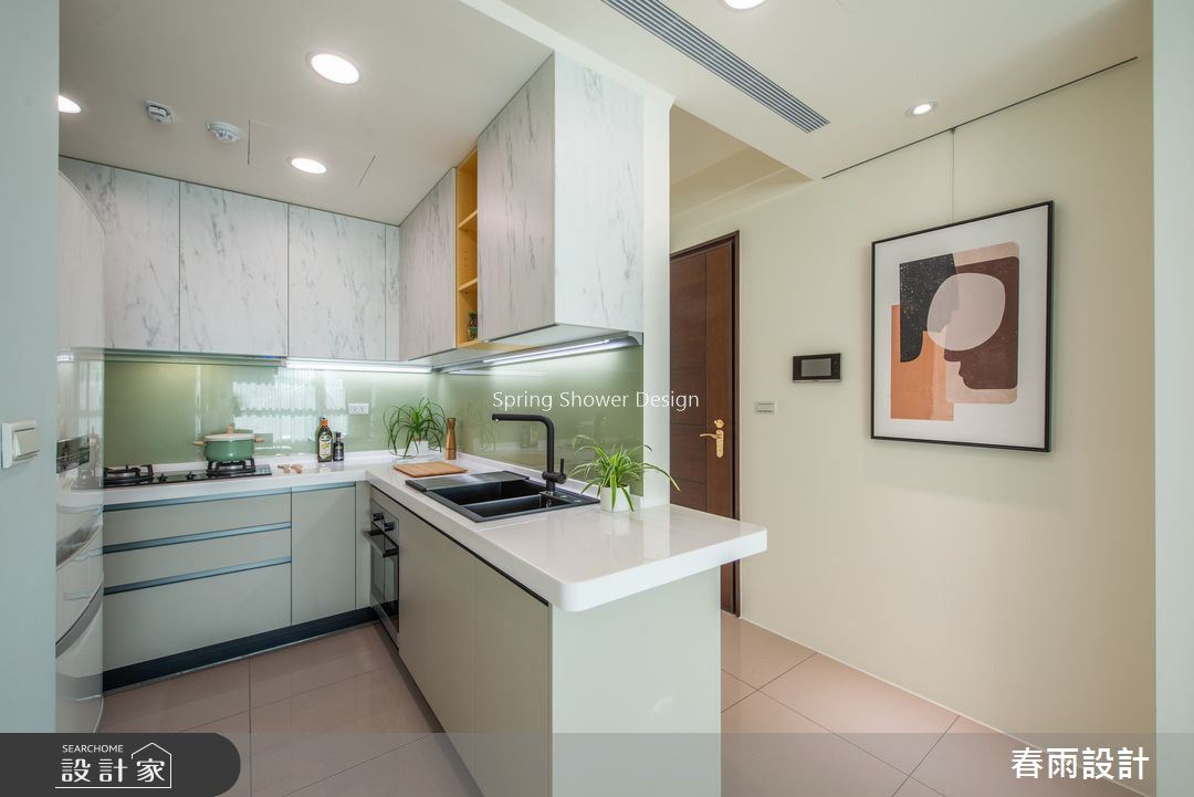 20坪預售屋＿美式風廚房案例圖片＿春雨設計＿春雨_118 秀山園之2