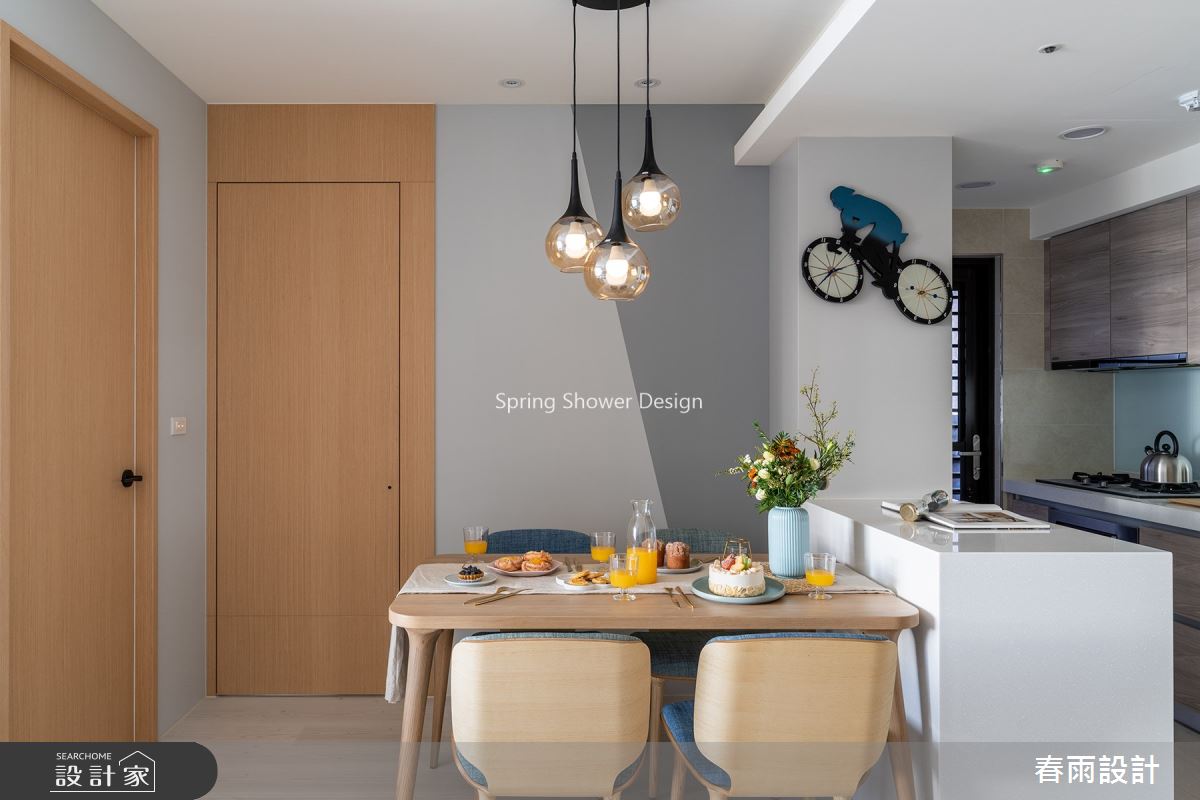27坪預售屋＿北歐風餐廳中島案例圖片＿春雨設計＿春雨_130 鳳凰花園之8