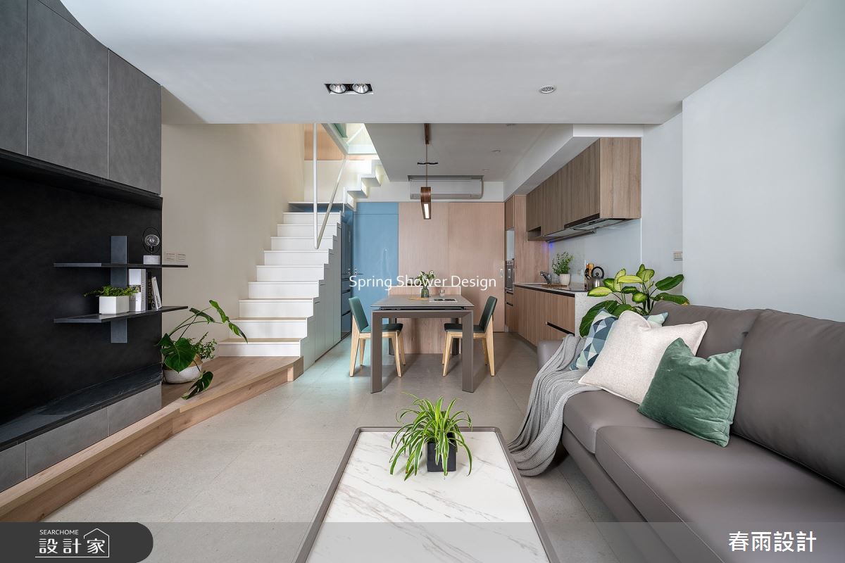 47坪老屋(16~30年)＿現代風客廳餐廳廚房樓梯案例圖片＿春雨設計＿春雨_140 華祥三街之5