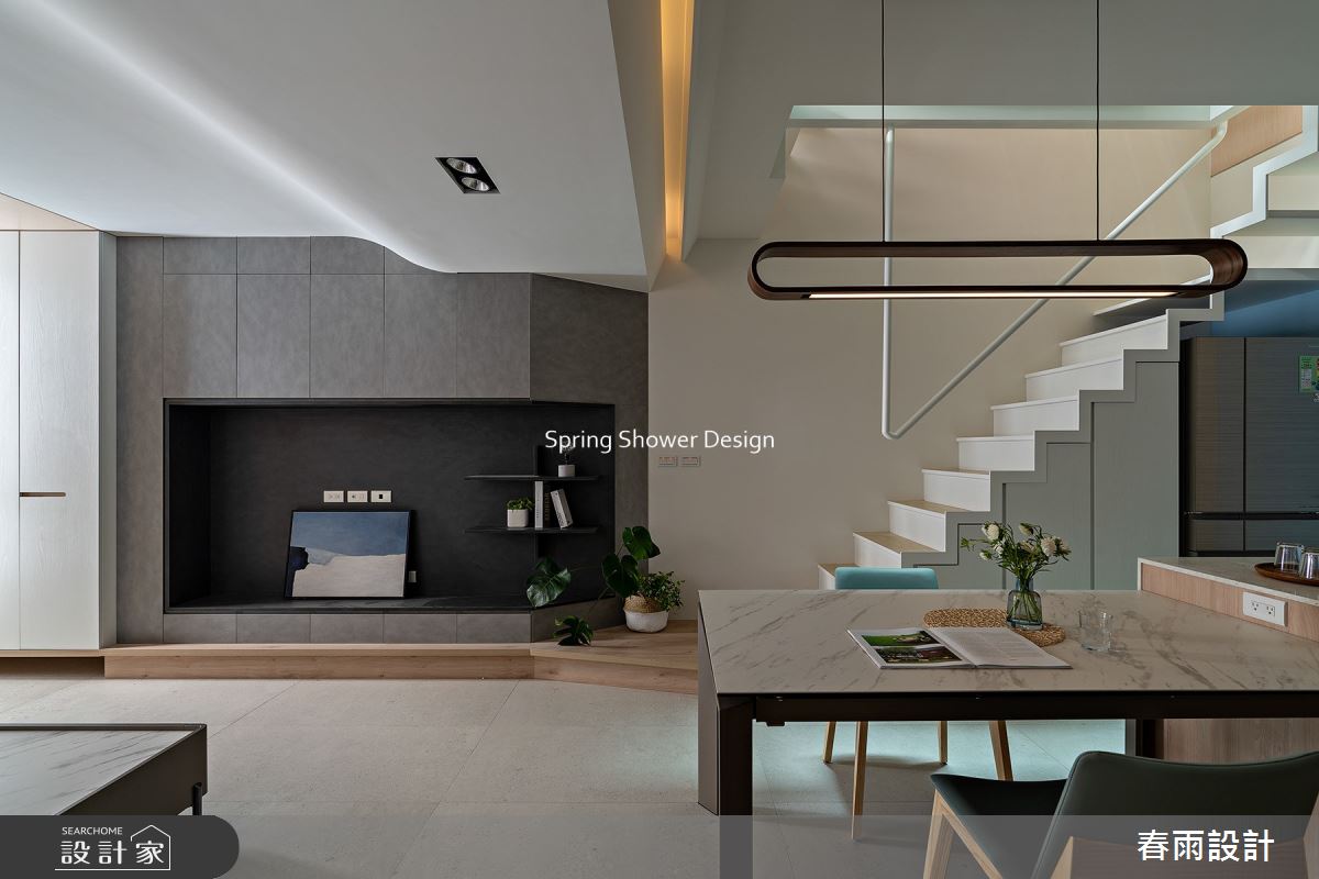 47坪老屋(16~30年)＿現代風客廳樓梯案例圖片＿春雨設計＿春雨_140 華祥三街之7