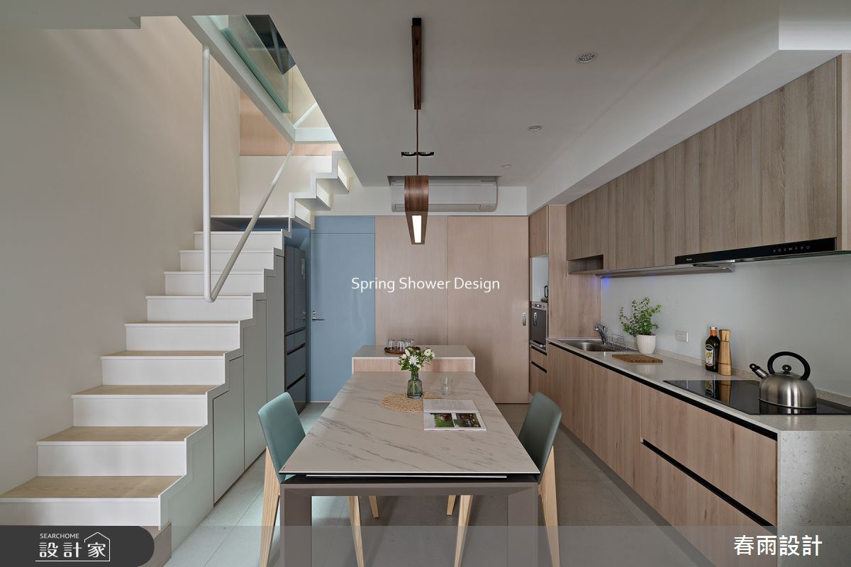 47坪老屋(16~30年)＿現代風餐廳廚房樓梯案例圖片＿春雨設計＿春雨_140 華祥三街之9