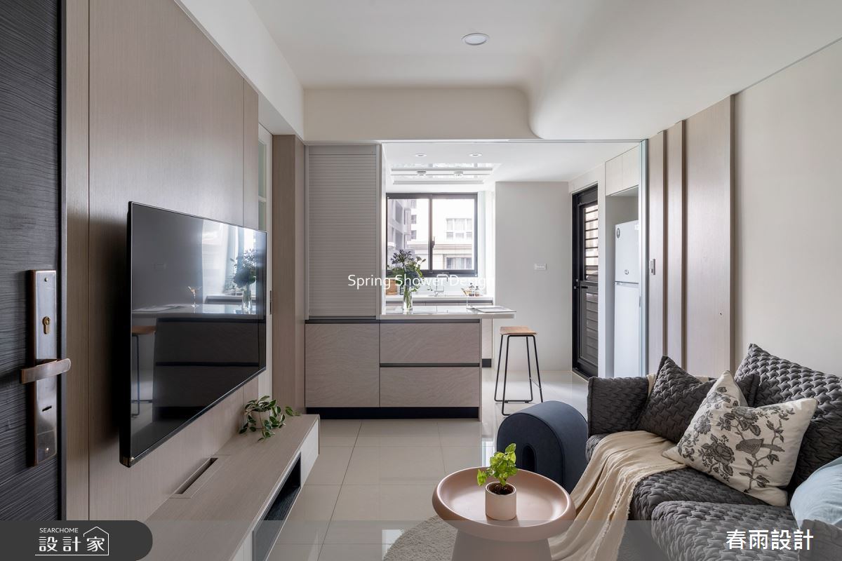 14坪新成屋(5年以下)＿現代風客廳廚房吧檯案例圖片＿春雨設計＿春雨_143 新店璞御之3