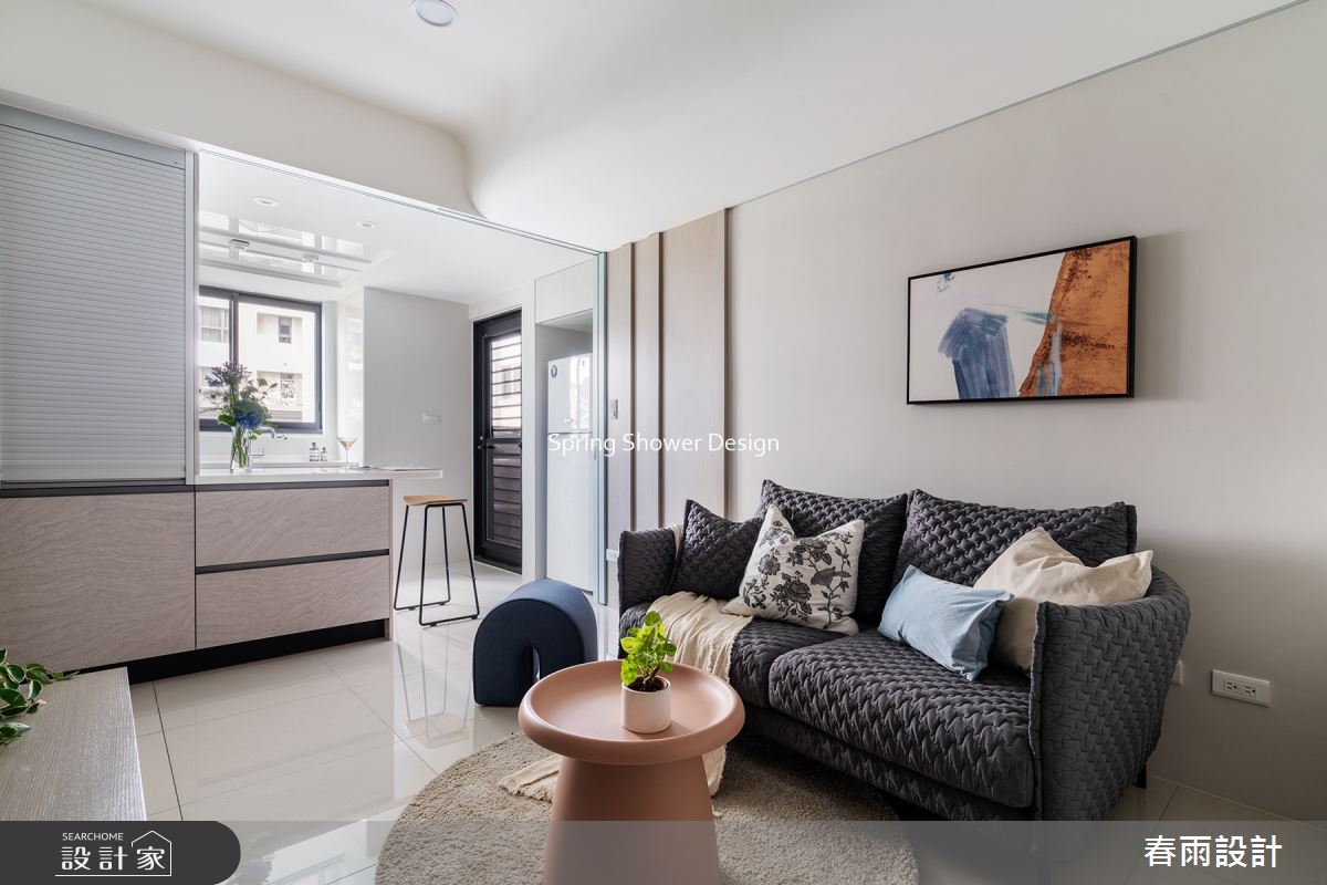 14坪新成屋(5年以下)＿現代風客廳廚房吧檯案例圖片＿春雨設計＿春雨_143 新店璞御之4