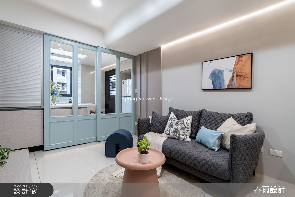14坪新成屋(5年以下)＿現代風客廳廚房案例圖片＿春雨設計＿春雨_143 新店璞御之5