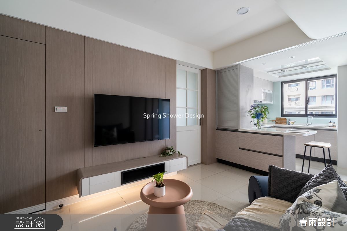14坪新成屋(5年以下)＿現代風客廳廚房吧檯案例圖片＿春雨設計＿春雨_143 新店璞御之6