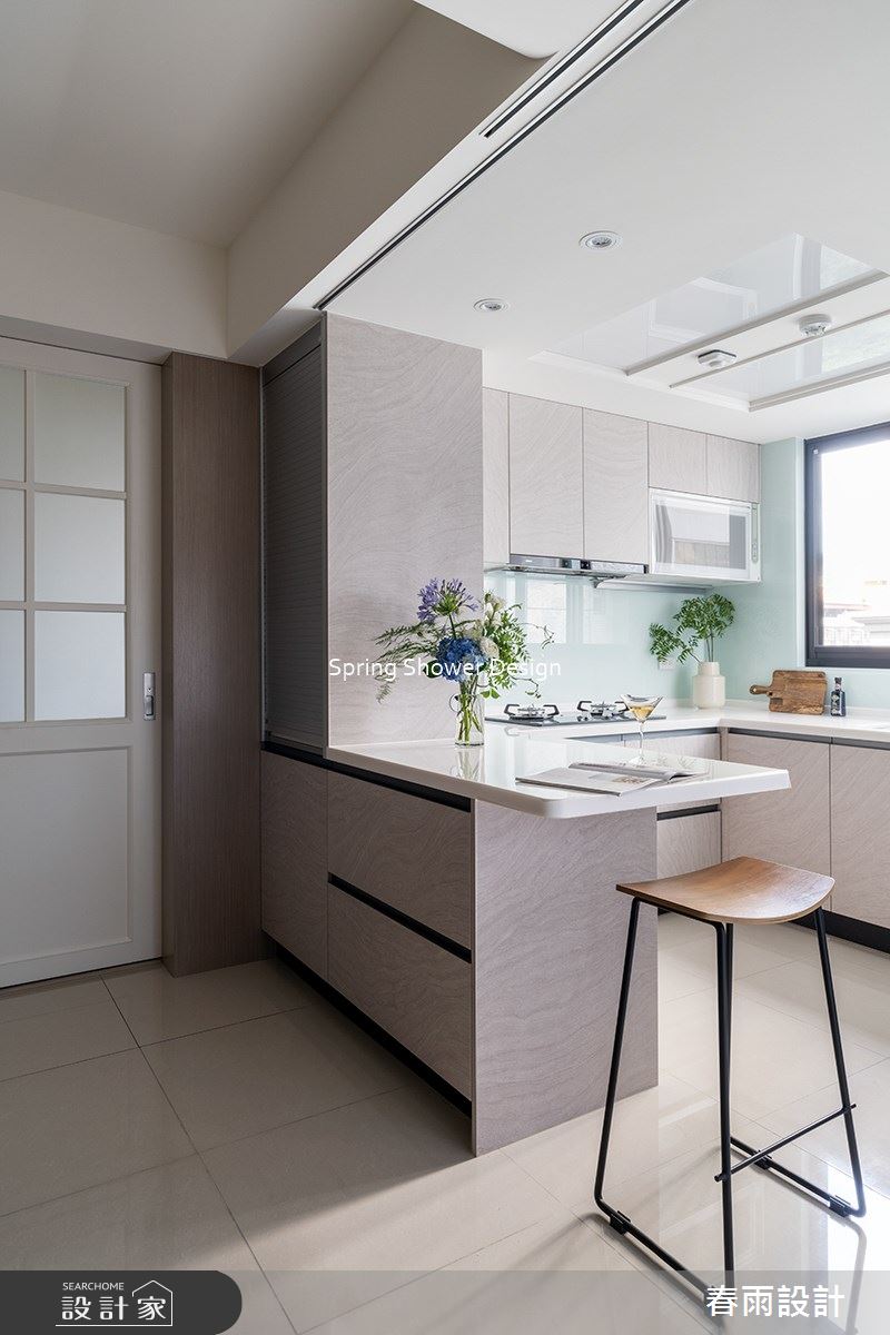 14坪新成屋(5年以下)＿現代風廚房吧檯案例圖片＿春雨設計＿春雨_143 新店璞御之13