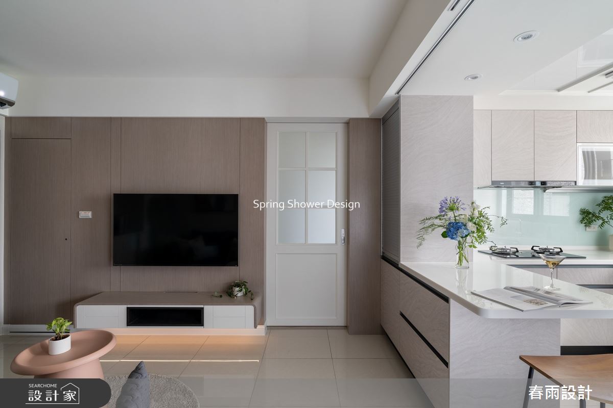 14坪新成屋(5年以下)＿現代風客廳廚房吧檯案例圖片＿春雨設計＿春雨_143 新店璞御之15