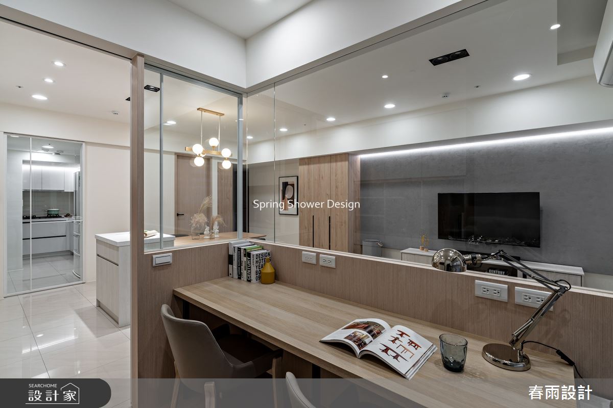 27坪新成屋(5年以下)＿現代風客廳餐廳廚房書房工作區案例圖片＿春雨設計＿春雨_162 聯上匯翠之16