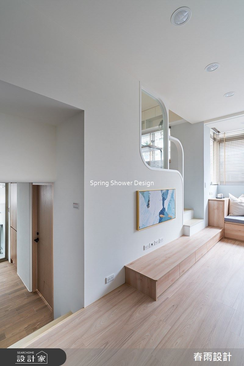 老屋(16~30年)＿現代風客廳樓梯臥榻案例圖片＿春雨設計＿春雨_164 內湖程公館之4