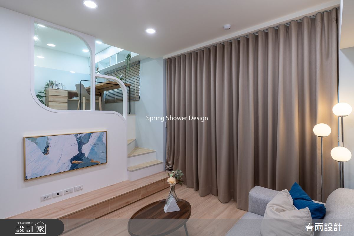 老屋(16~30年)＿現代風客廳樓梯案例圖片＿春雨設計＿春雨_164 內湖程公館之12