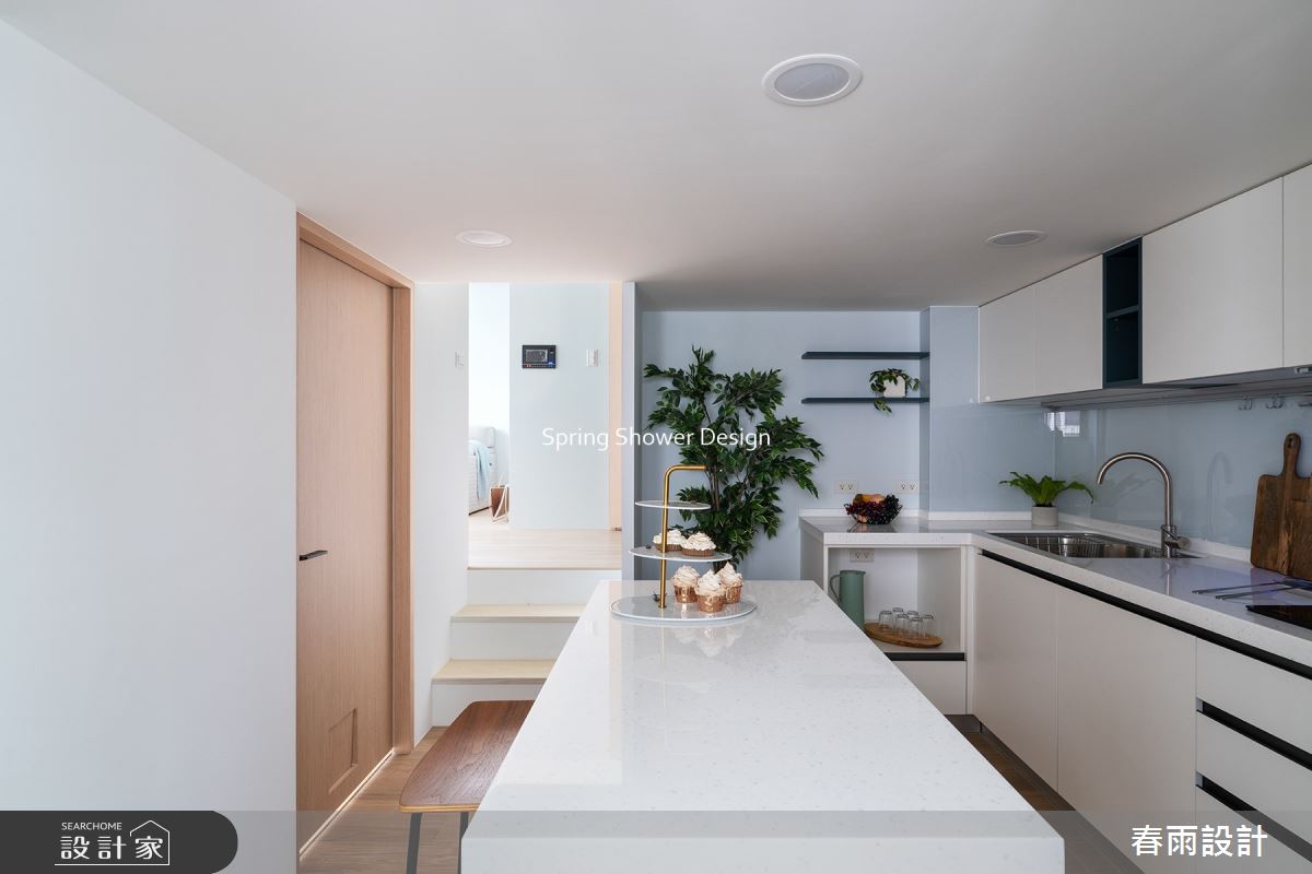 老屋(16~30年)＿現代風餐廳廚房樓梯案例圖片＿春雨設計＿春雨_164 內湖程公館之23
