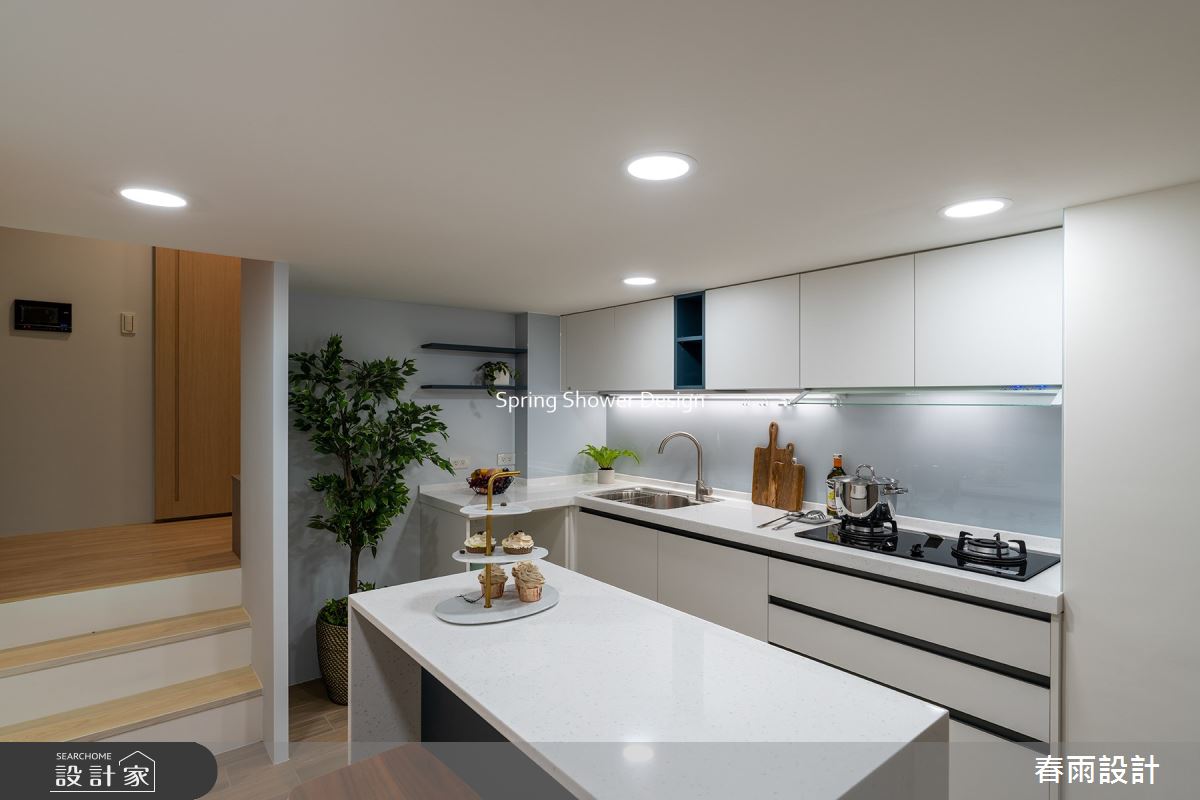 老屋(16~30年)＿現代風餐廳廚房樓梯案例圖片＿春雨設計＿春雨_164 內湖程公館之25