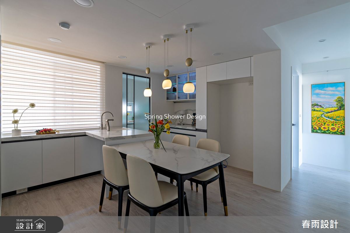 老屋(16~30年)＿現代風餐廳中島案例圖片＿春雨設計＿春雨_175 陸光一街之14
