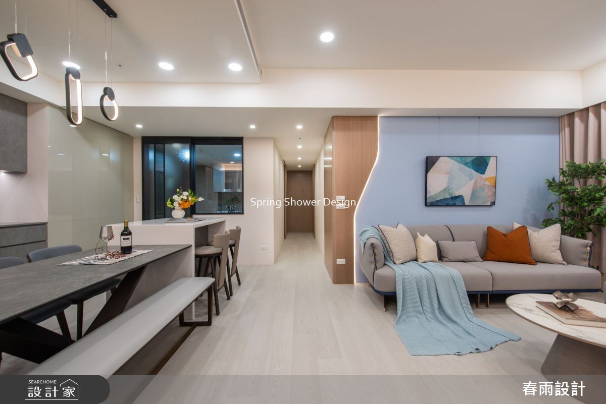 新成屋(5年以下)＿現代風客廳餐廳走廊中島案例圖片＿春雨設計＿春雨_184 冠德天驕之6