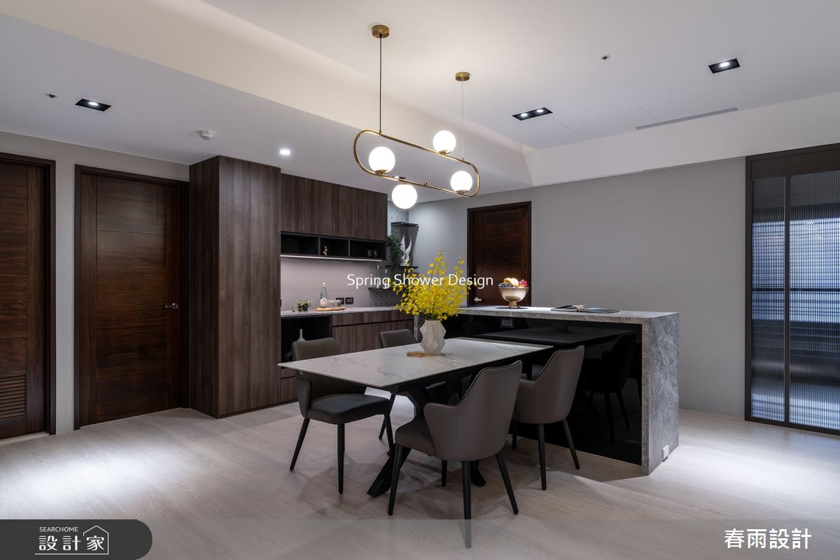 新成屋(5年以下)＿現代風餐廳中島案例圖片＿春雨設計＿春雨_202 長虹天際之17