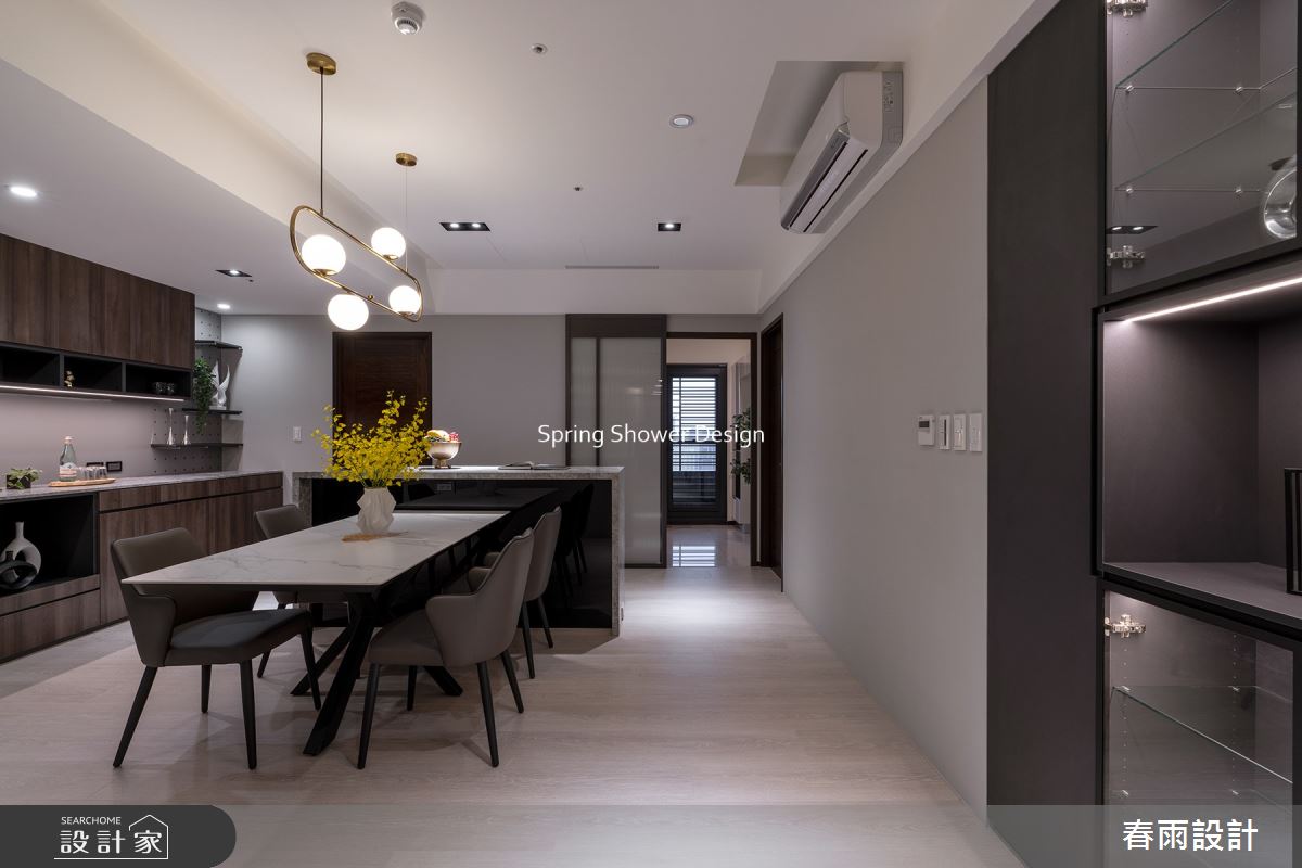 新成屋(5年以下)＿現代風餐廳廚房中島案例圖片＿春雨設計＿春雨_202 長虹天際之19