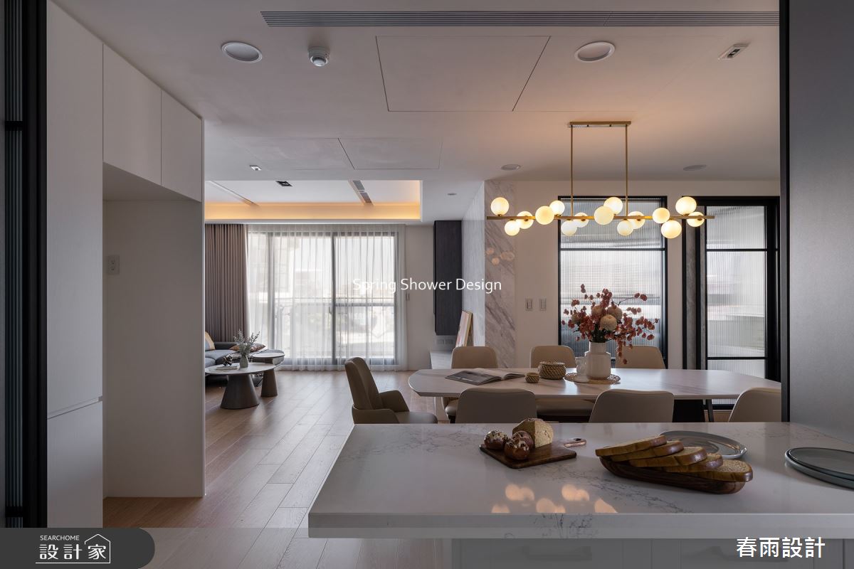 新成屋(5年以下)＿現代風客廳餐廳中島案例圖片＿春雨設計＿春雨_203 青埔hello棧之8