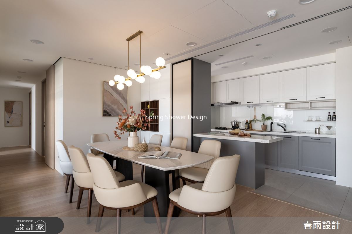 新成屋(5年以下)＿現代風餐廳廚房中島案例圖片＿春雨設計＿春雨_203 青埔hello棧之9