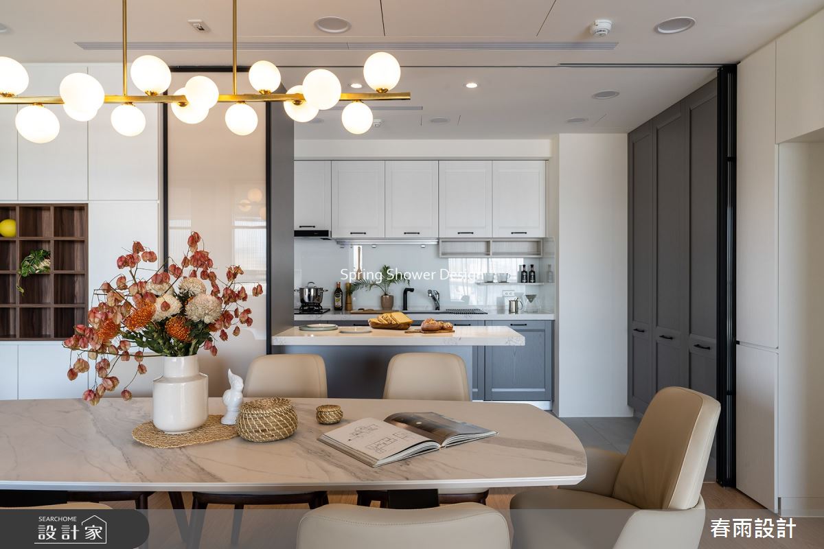 新成屋(5年以下)＿現代風餐廳廚房中島案例圖片＿春雨設計＿春雨_203 青埔hello棧之12
