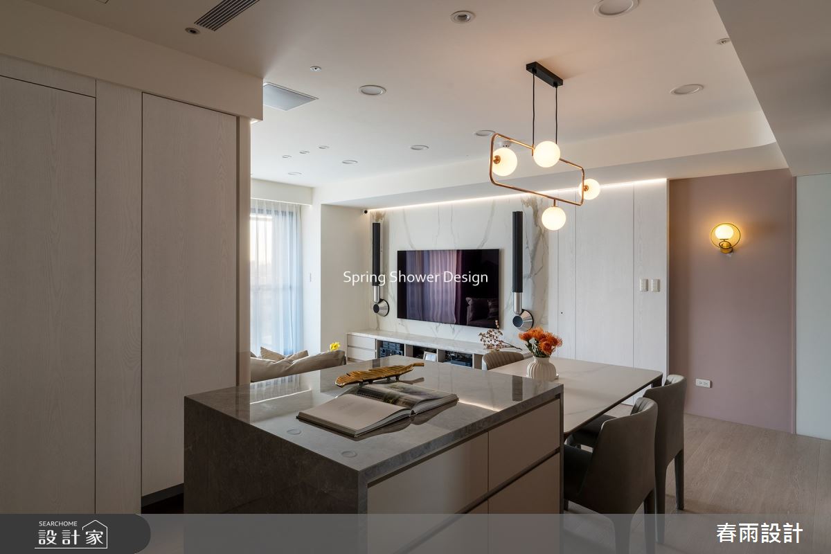 新成屋(5年以下)＿現代風客廳餐廳中島案例圖片＿春雨設計＿春雨_204 海山花園之12