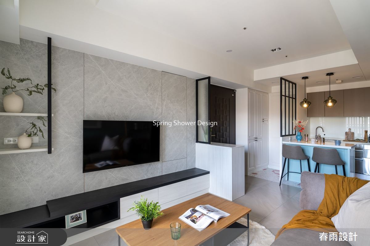 新成屋(5年以下)＿美式風客廳廚房吧檯案例圖片＿春雨設計＿春雨_213 台中共好Melody之11