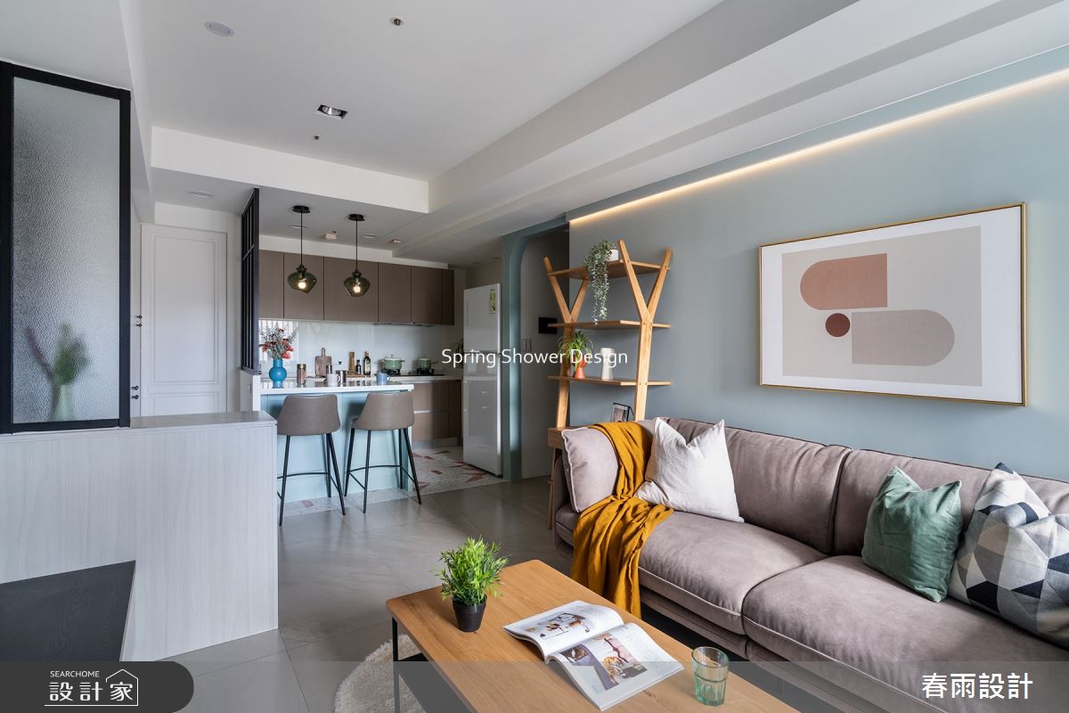 新成屋(5年以下)＿美式風客廳廚房吧檯案例圖片＿春雨設計＿春雨_213 台中共好Melody之13
